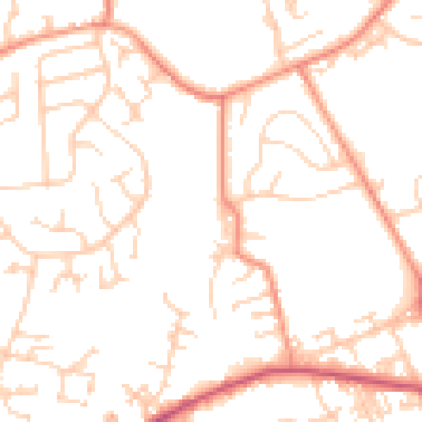 Daytime road noise heatmap for LS13 1DA
