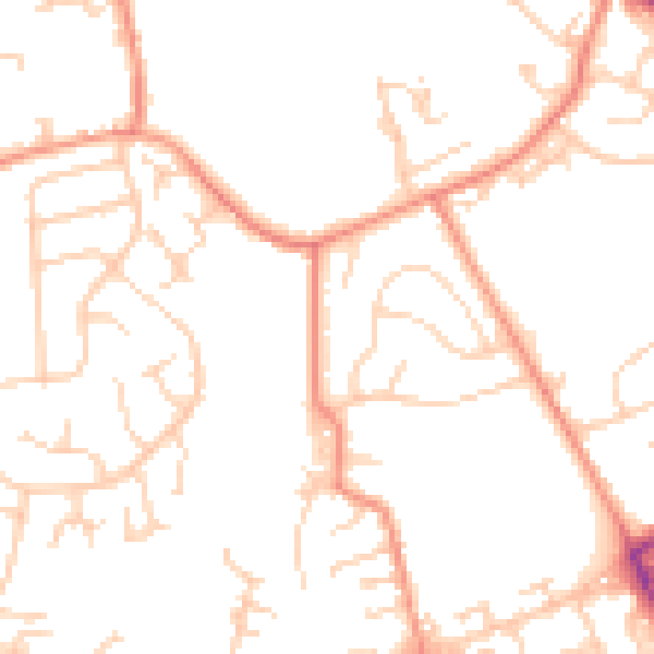 Daytime road noise heatmap for LS13 1DB
