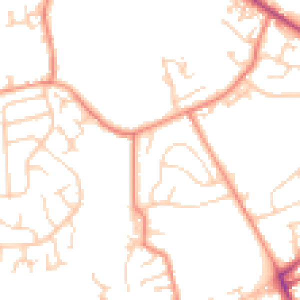 Daytime road noise heatmap for LS13 1DF