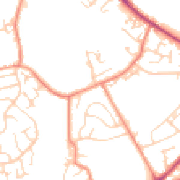Daytime road noise heatmap for LS13 1DG