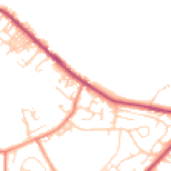 Daytime road noise heatmap for LS13 1DL