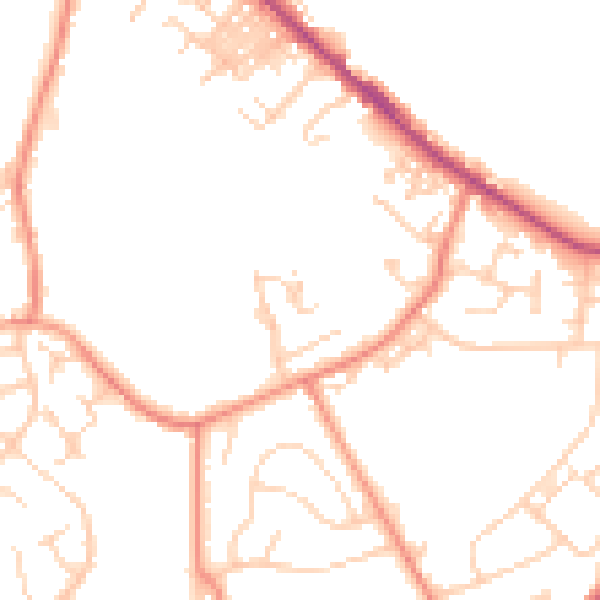 Daytime road noise heatmap for LS13 1DP