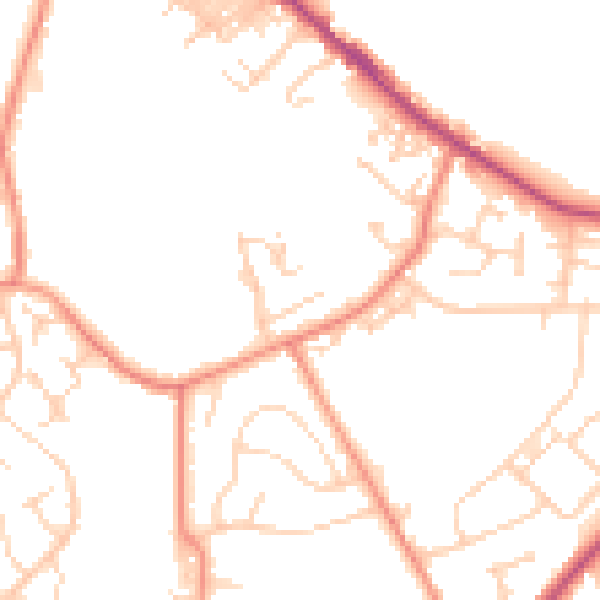 Daytime road noise heatmap for LS13 1DR