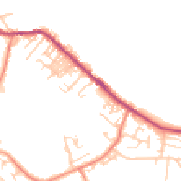 Daytime road noise heatmap for LS13 1DS
