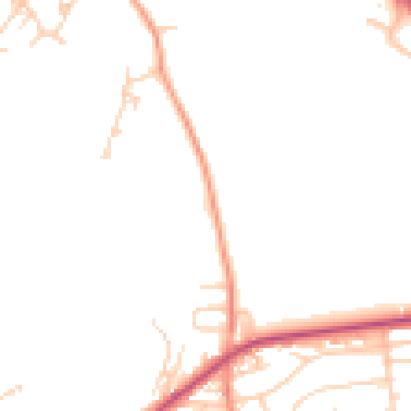 Daytime road noise heatmap for LS13 1EA