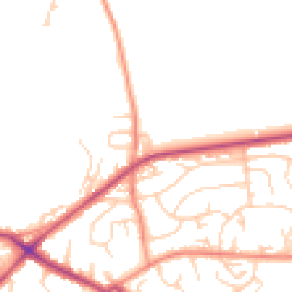 Daytime road noise heatmap for LS13 1ET