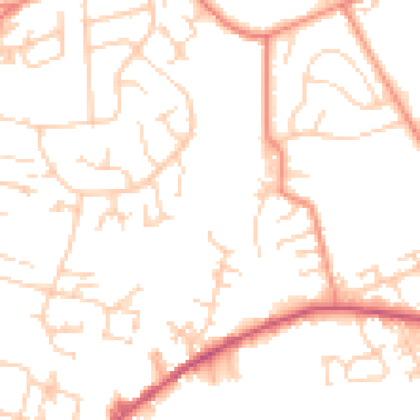 Daytime road noise heatmap for LS13 1FL
