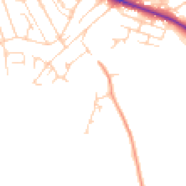 Daytime road noise heatmap for LS13 1GA