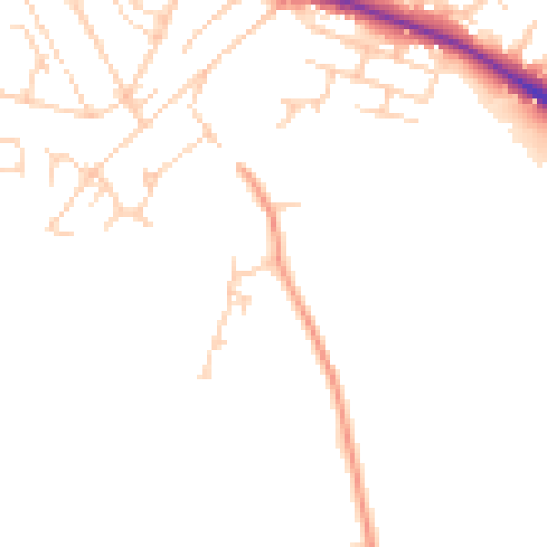 Daytime road noise heatmap for LS13 1GD