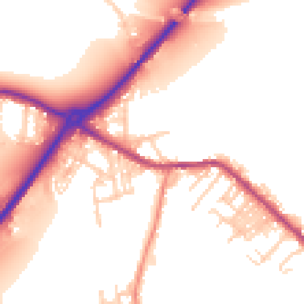 Daytime road noise heatmap for LS13 1HT
