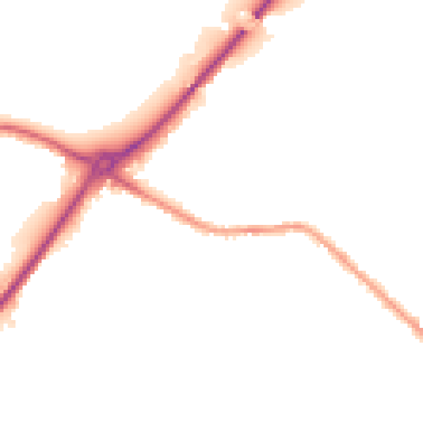 Night-time road noise heatmap for LS13 1HT