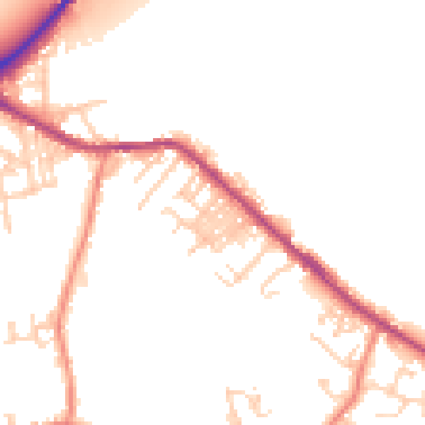Daytime road noise heatmap for LS13 1JR