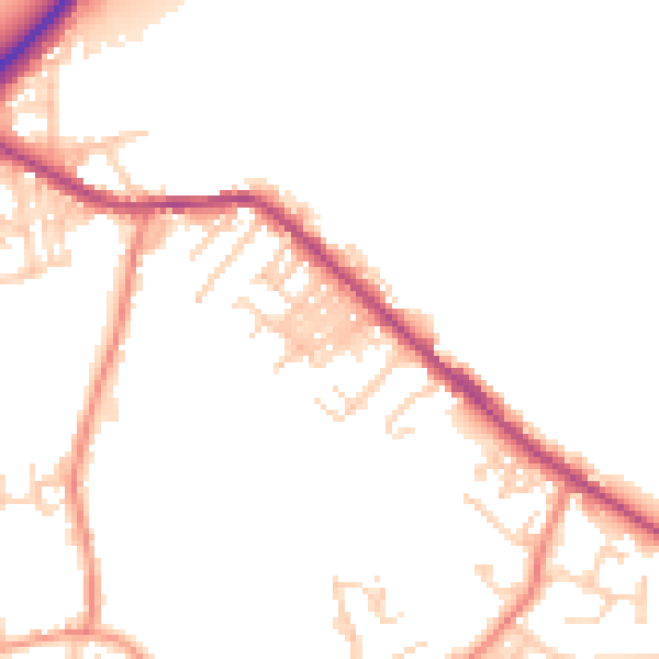 Daytime road noise heatmap for LS13 1JT