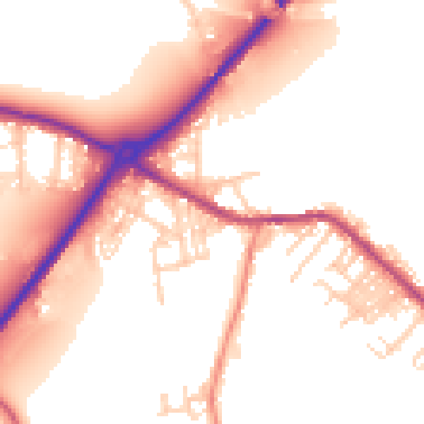 Daytime road noise heatmap for LS13 1LB