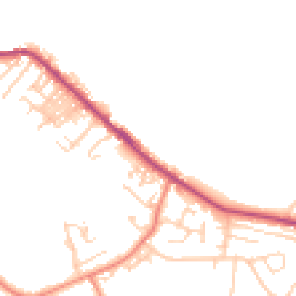 Daytime road noise heatmap for LS13 1LD