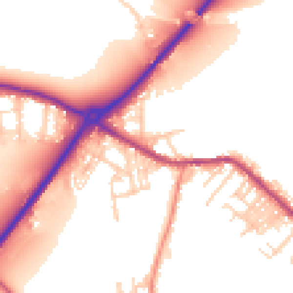 Daytime road noise heatmap for LS13 1LJ
