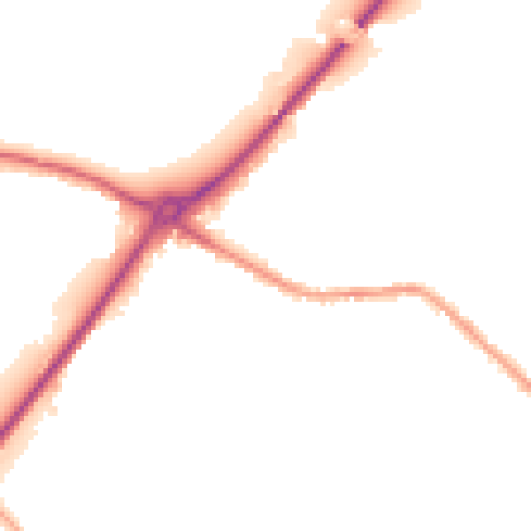 Night-time road noise heatmap for LS13 1LJ