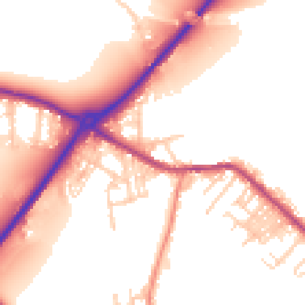 Daytime road noise heatmap for LS13 1LL
