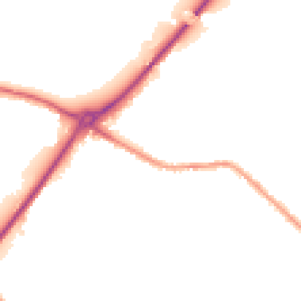 Night-time road noise heatmap for LS13 1LL