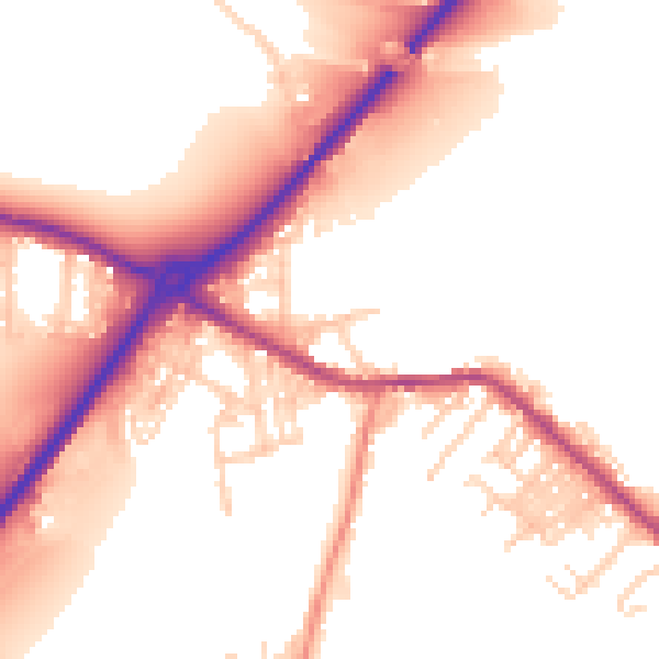 Daytime road noise heatmap for LS13 1LN