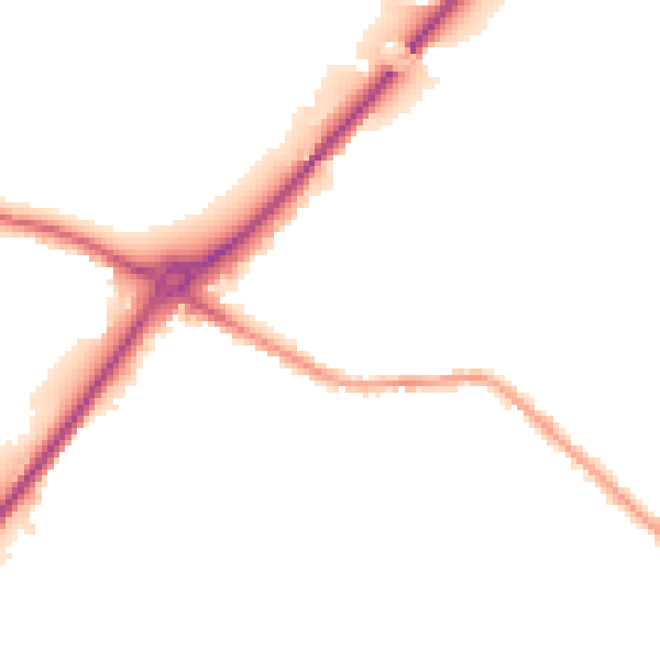 Night-time road noise heatmap for LS13 1LN