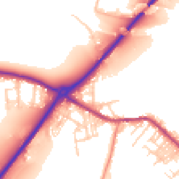 Daytime road noise heatmap for LS13 1LS