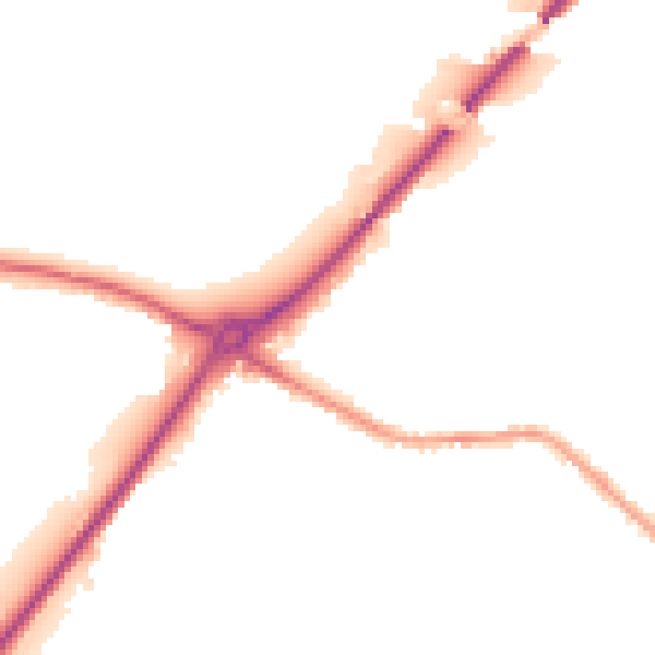 Night-time road noise heatmap for LS13 1LS
