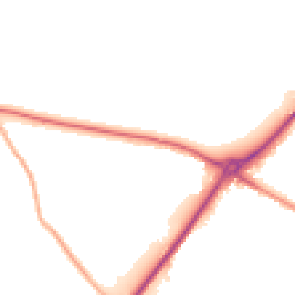 Night-time road noise heatmap for LS13 1ND