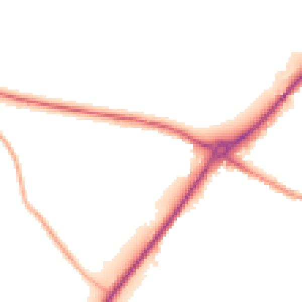 Night-time road noise heatmap for LS13 1NL