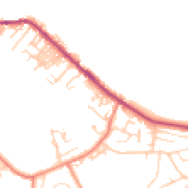 Daytime road noise heatmap for LS13 1PD