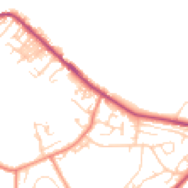 Daytime road noise heatmap for LS13 1PF