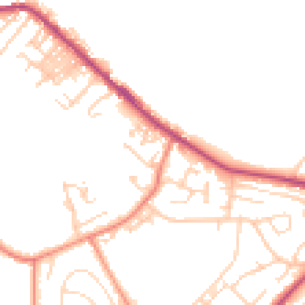 Daytime road noise heatmap for LS13 1PG