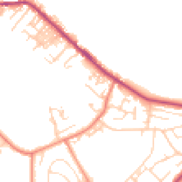 Daytime road noise heatmap for LS13 1PH
