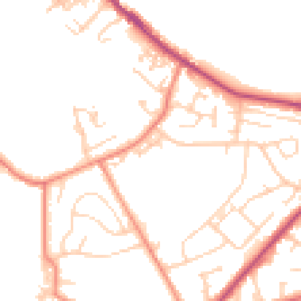 Daytime road noise heatmap for LS13 1PS
