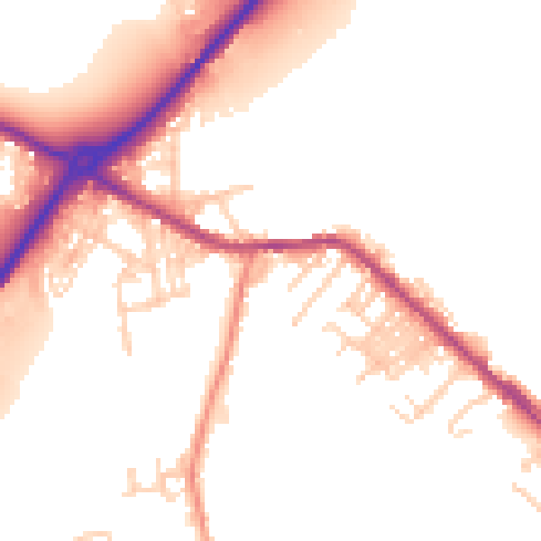Daytime road noise heatmap for LS13 1PT