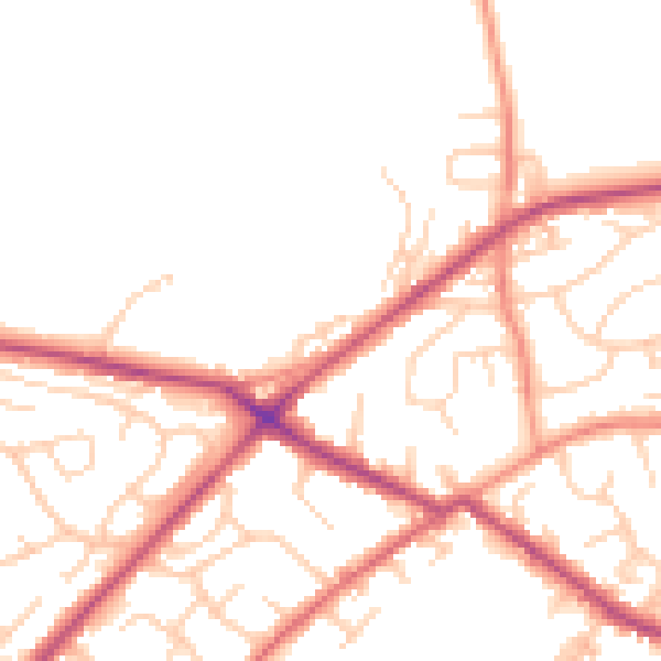Daytime road noise heatmap for LS13 1PU