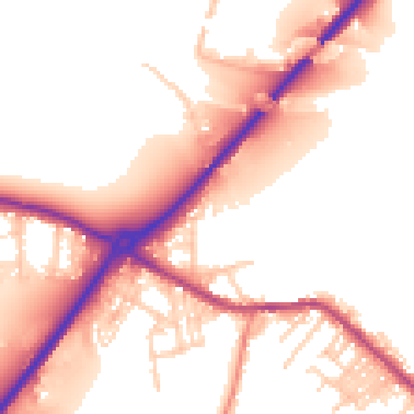 Daytime road noise heatmap for LS13 1PX