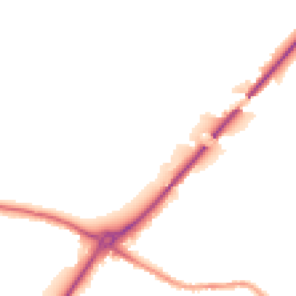 Night-time road noise heatmap for LS13 1PY