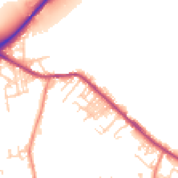 Daytime road noise heatmap for LS13 1QB