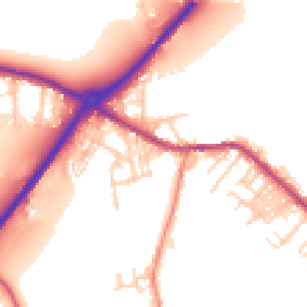 Daytime road noise heatmap for LS13 1QD