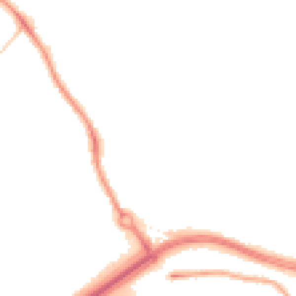 Night-time road noise heatmap for LS13 2DB