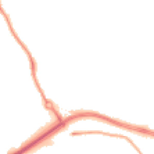 Night-time road noise heatmap for LS13 2DY