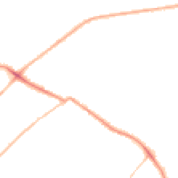 Night-time road noise heatmap for LS13 2EY