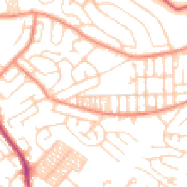 Daytime road noise heatmap for LS13 2HP