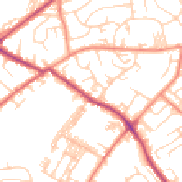 Daytime road noise heatmap for LS13 2LR