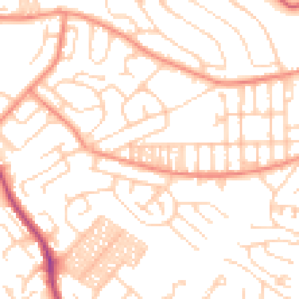 Daytime road noise heatmap for LS13 2RH