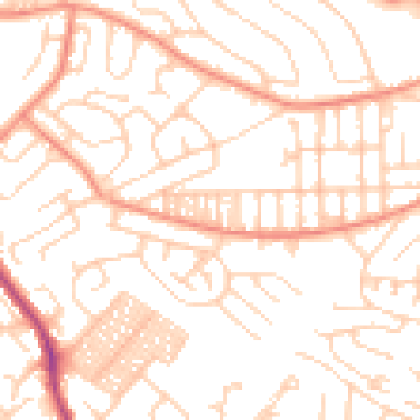 Daytime road noise heatmap for LS13 2RL