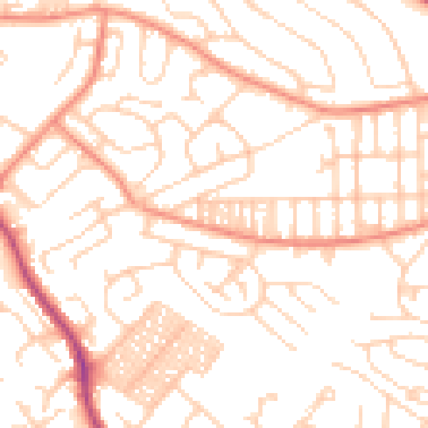 Daytime road noise heatmap for LS13 2RQ