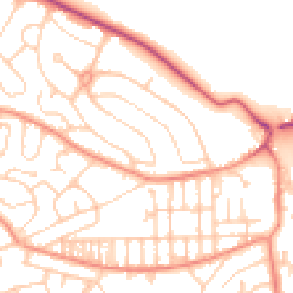Daytime road noise heatmap for LS13 2RZ