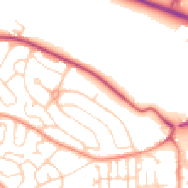 Daytime road noise heatmap for LS13 2SH